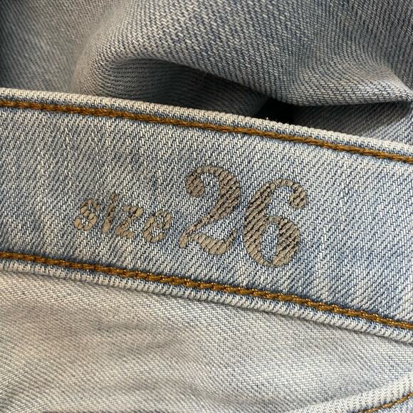 J Crew Toothpick Light Wash Distressed Skinny Jeans - Size 26 - Mid Rise Stretch - Picture 6 of 9